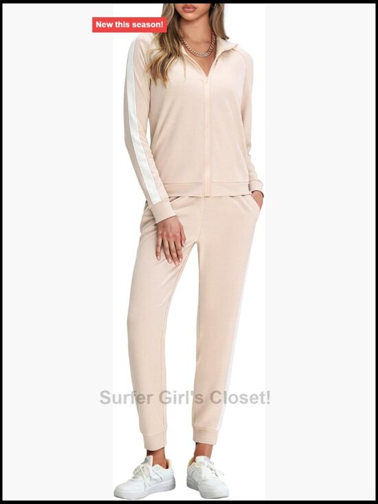 Pants - Long Sleeve Full Zip Tracksuit Set with Pockets Jogging Suit Sweatsuit